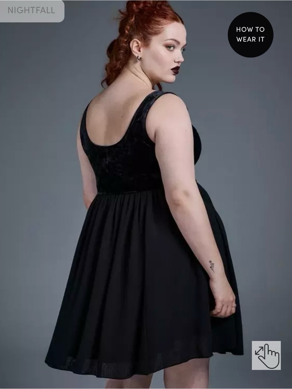 Nightfall Velvet and Chiffon Corset Bow Mini Dress - Picture 2 of 9